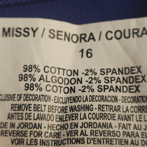 Gloria Vanderbilt ~ Sz “Missy” 16 ~ Blue Capris W/Belt ~ NWT - Picture 12 of 14